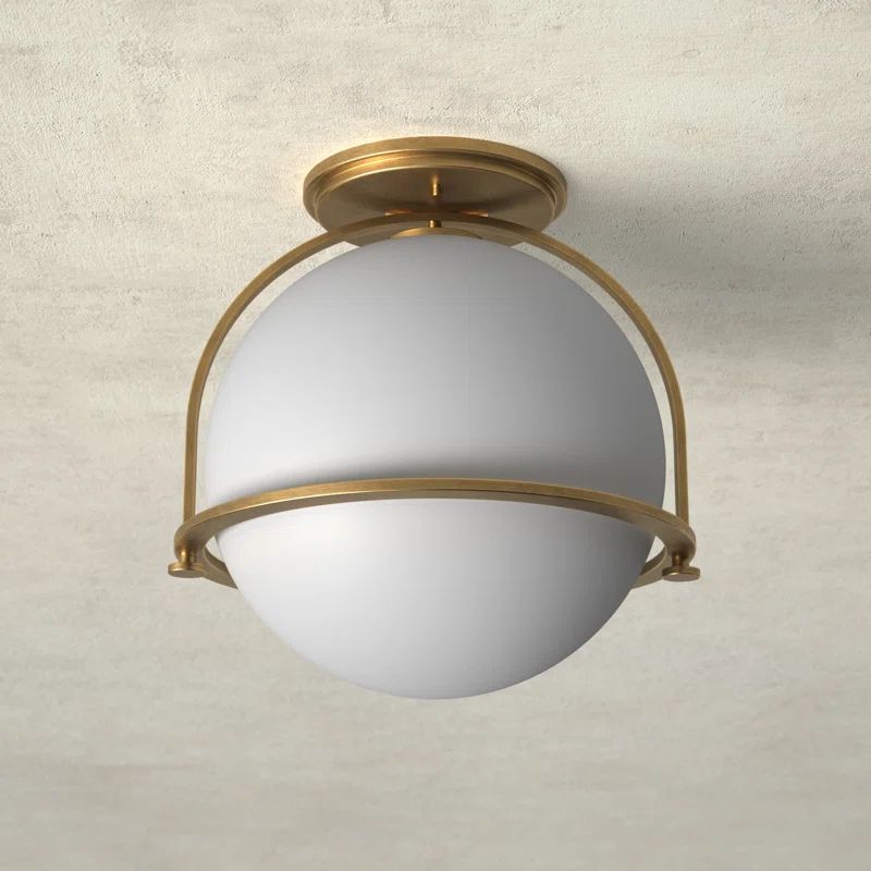 Mccormick 1 - Light 11.5" Simple Globe Semi Flush Mount | Wayfair Professional