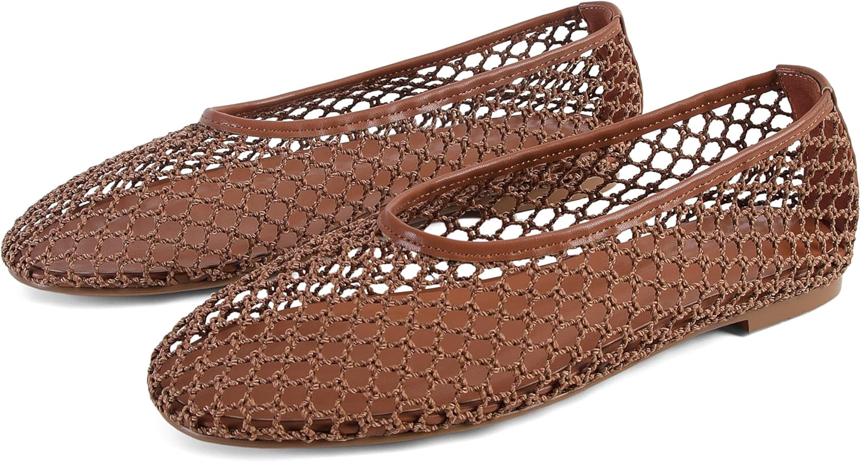 SOVANYOU Mesh Ballet Flats for Women Slip On Round Toe Comfy Casual Office Fishnet Ballerina Flat... | Amazon (US)