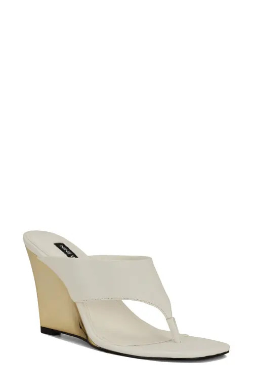 Nine West Presa Wedge Flip Flop in White at Nordstrom, Size 8 | Nordstrom