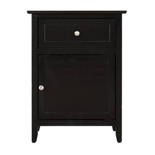 AndMakers Lzzy 1-Drawer Black Nightstand (25 in. H x 19 in. W x 15 in. D) PF-G1413-N-50 - The Hom... | The Home Depot