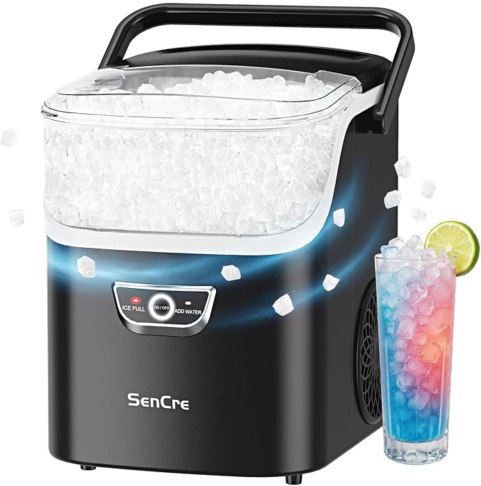 Nugget Ice Maker with Handle 40lbs/Day Countertop Ice Maker Soft Ice | Amazon (US)