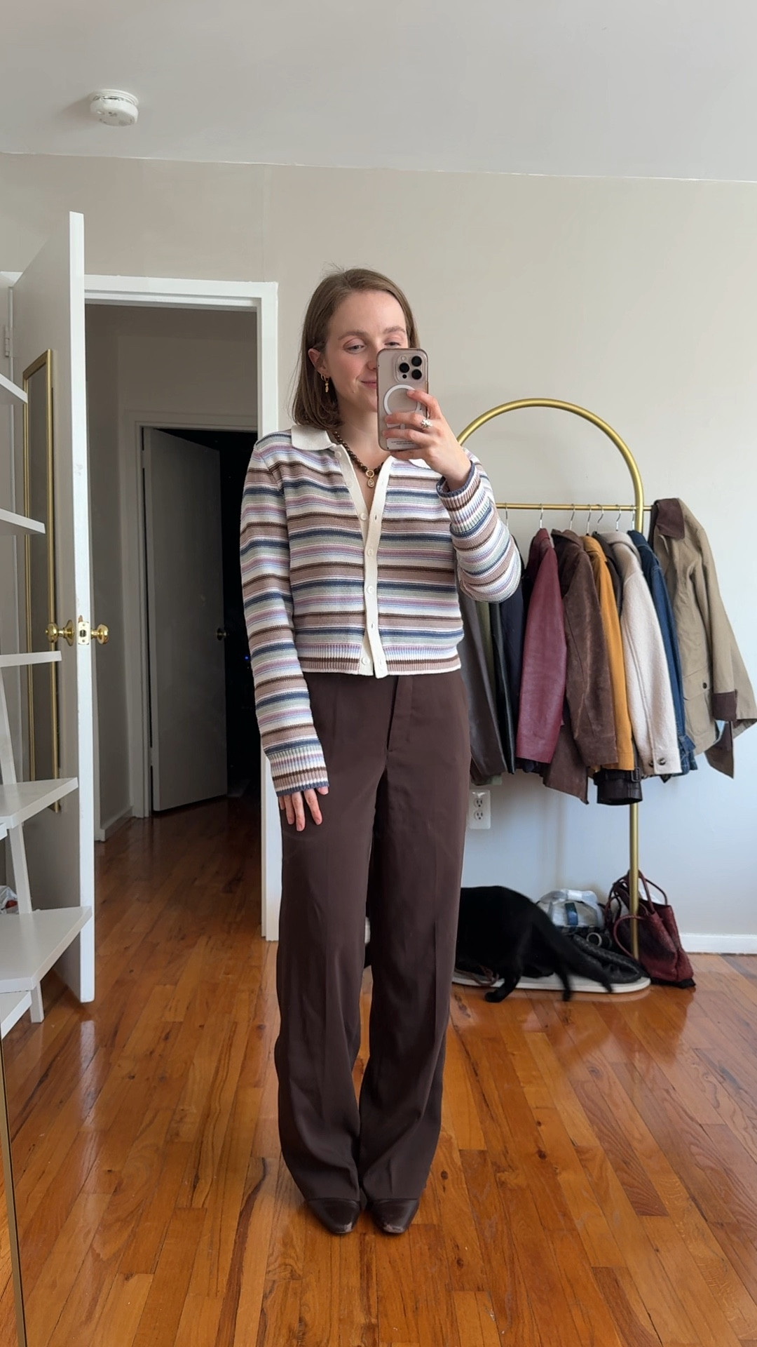 Workwear look for teachers or the office pairing your favorite cardigan with flat front trousers 
Small cardi for a more relaxed fit 
0 short length trousers


#LTKPetite #LTKWorkwear #LTKSaleAlert