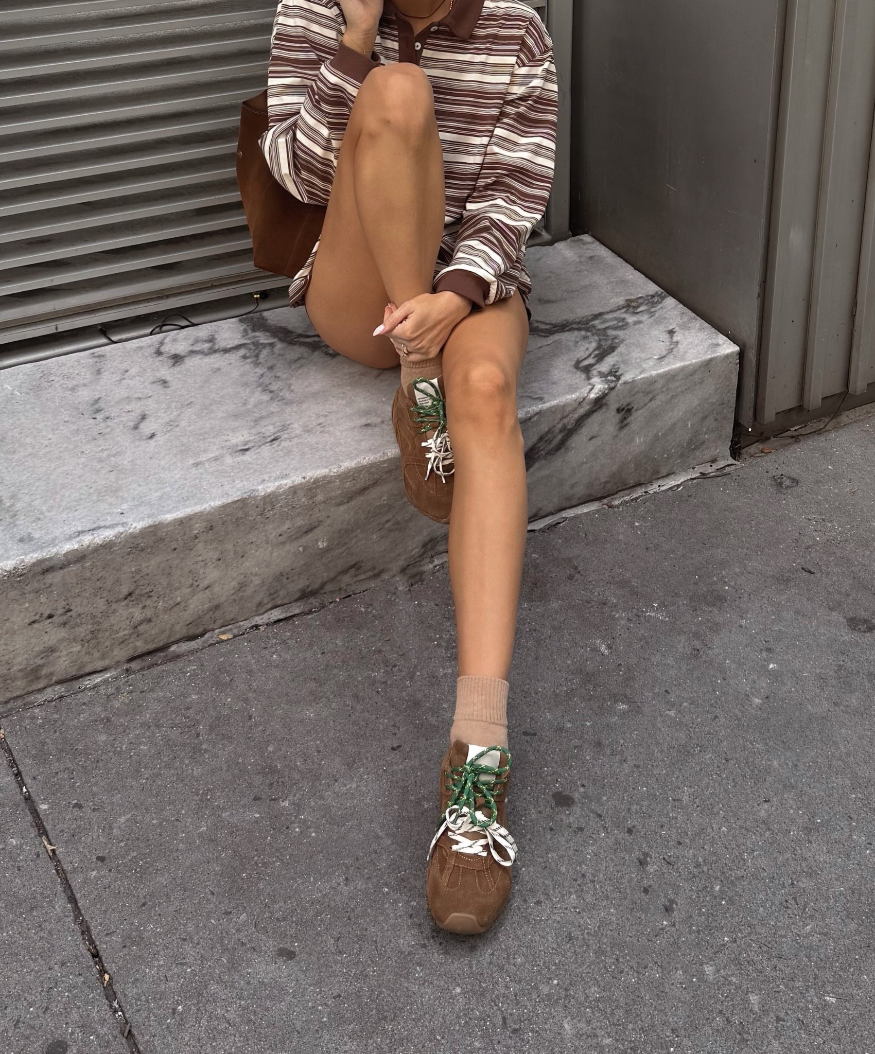 Brown striped polo top 

#LTKShoeCrush #LTKStyleTip #LTKSaleAlert