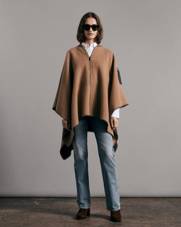 Bomber Recycled Wool Poncho | rag + bone