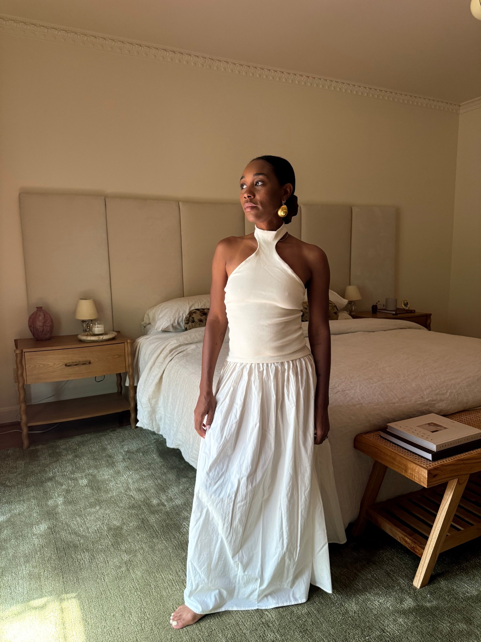 Cream combination halter dress 

#LTKStyleTip #LTKPetite