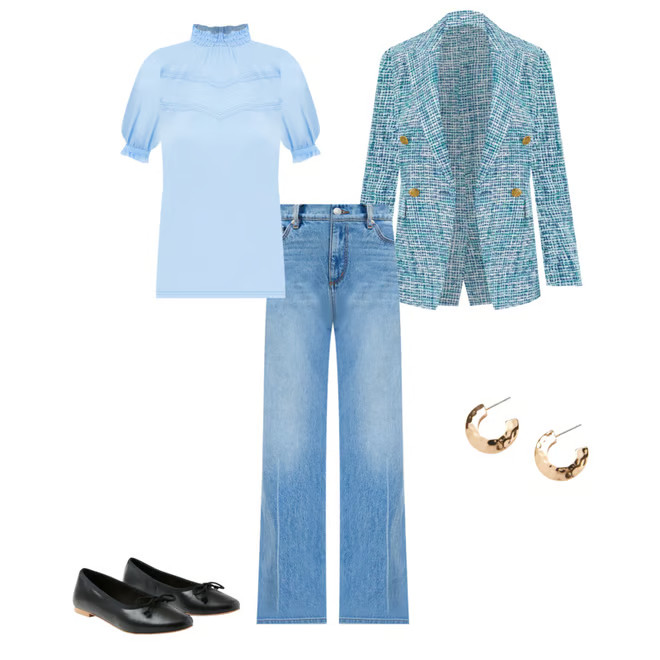 Tweed Double Breasted Blazer | LOFT