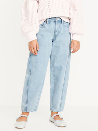 High-Waisted Barrel-Leg Jeans for Girls | Old Navy (US)