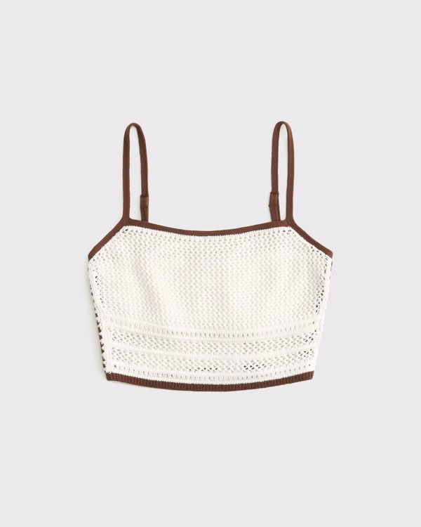 Women's Square Neck Crochet-Style Bra Top | Women's Tops | Abercrombie.com | Abercrombie & Fitch (US)