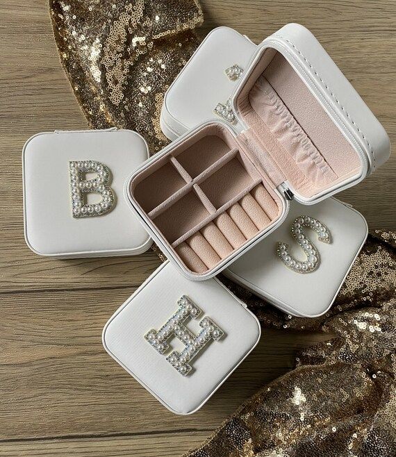 Pearl Initial Monogram Jewelry Box qty. 1 Personalized - Etsy | Etsy (US)