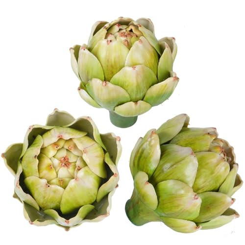 Notakia 3Pcs Green Large Faux Artichokes for Decoration Bowl Fillers Fake Fruit Artificial Artichokes that Look Real Realistic Fake Vegetable Decor for Home Kitchen Table Party Centerpiece | Amazon (US)