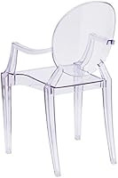 Flash Furniture Ghost Side Chair in Transparent Crystal with Arms | Amazon (US)