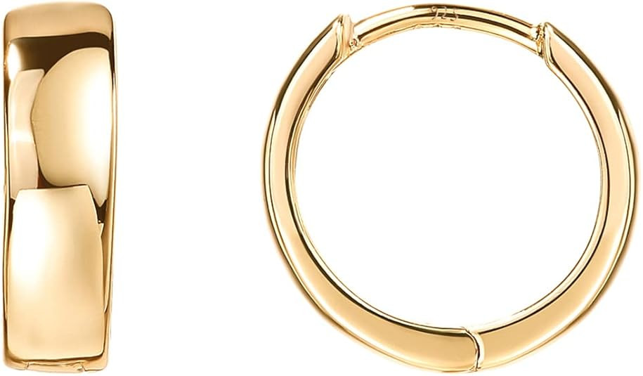 PAVOI 14K Gold Plated 925 Sterling Silver Post Huggie Earrings - Small Hoop Earrings for Women | Amazon (US)