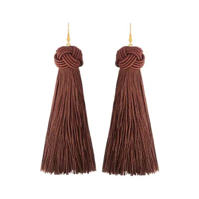 Petit Moments Knotted Fringe Drop Earrings in Brown at Nordstrom | Nordstrom