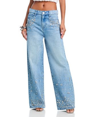 The Franklin Ribcage High Rise Embellished Jeans in Bling Out | Bloomingdale's (US)