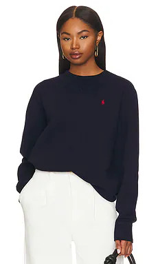 Polo Ralph Lauren Fleece Sweatshirt in Cruise Navy from Revolve.com | Revolve Clothing (Global)