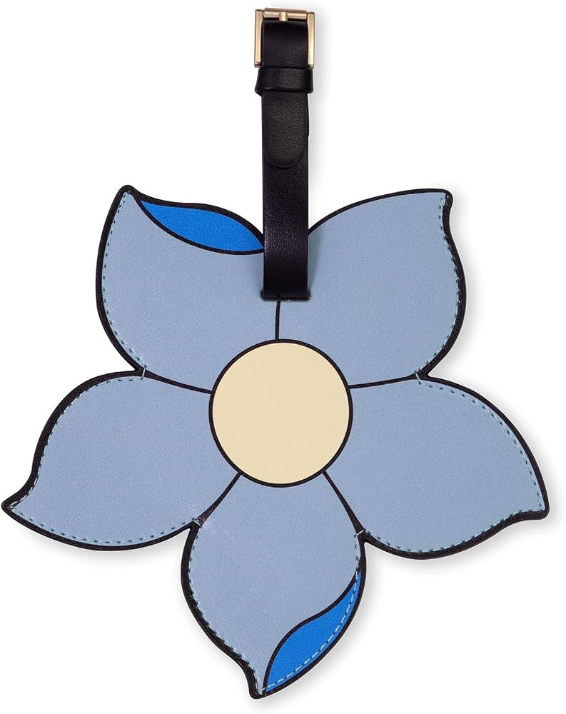 Kate Spade New York Blue Round Vegan Leather Luggage Tag, Durable Suitcase ID Tag, Flower Bed | Amazon (US)