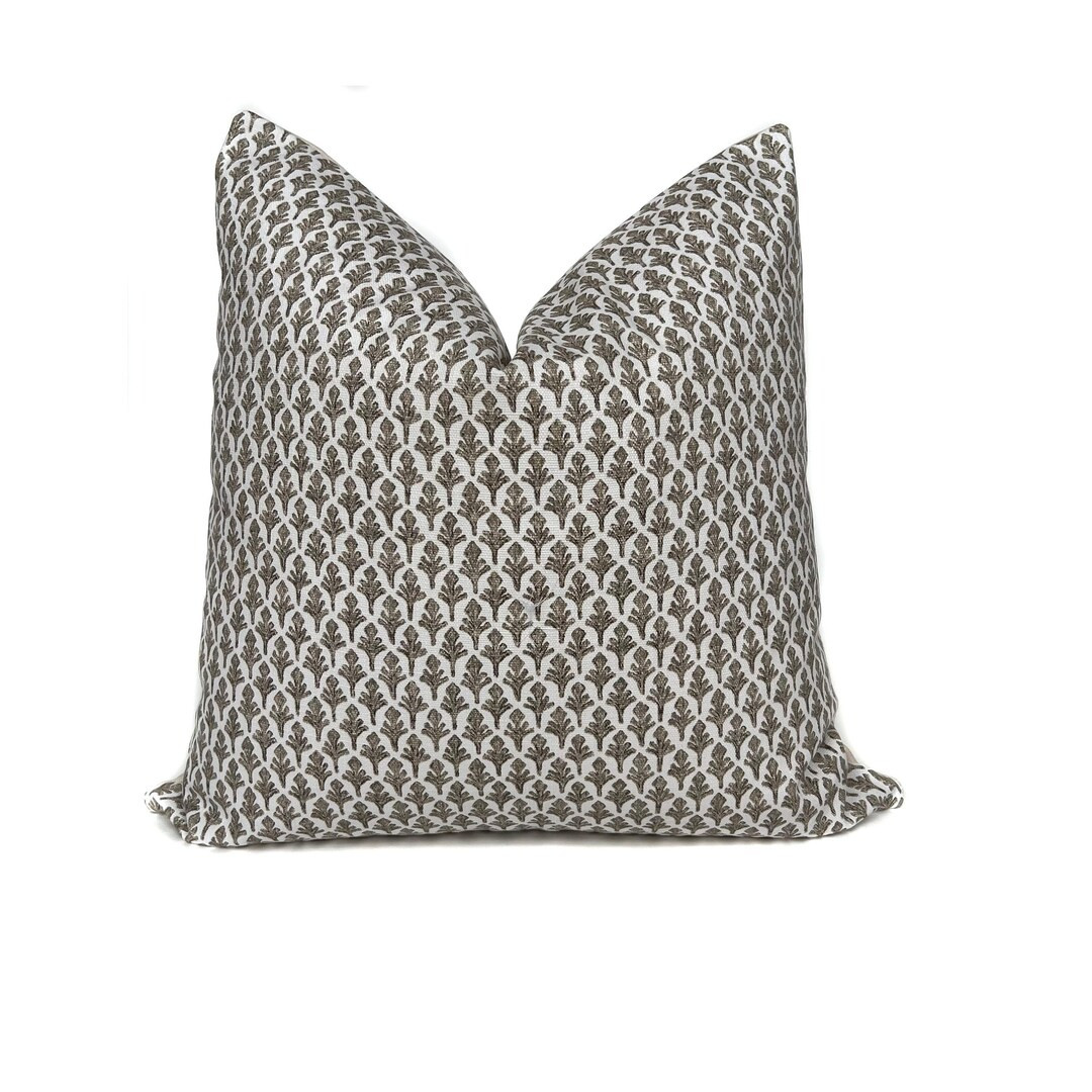 Small Floral Print Pillow Cover Neutral Pillow Cloverfield Designer Pillow Cover Brown and Beige ... | Etsy (US)