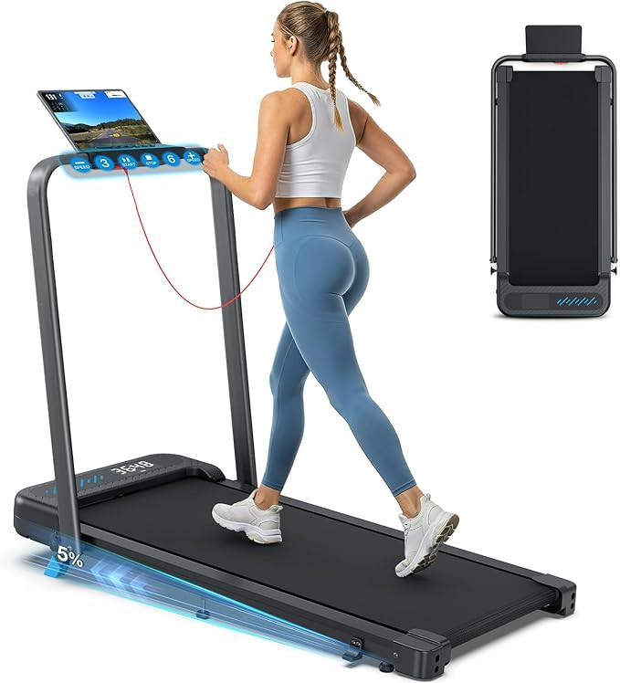 WELLFIT Folding Treadmill with Incline,320+ lbs Capacity Portable Treadmills with Handlebar, Unde... | Amazon (US)