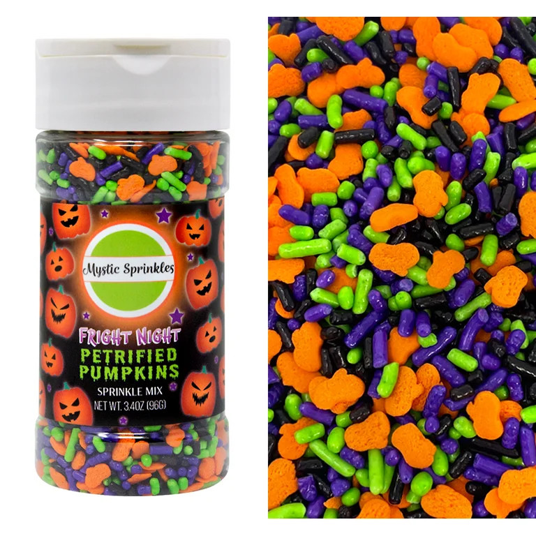 Mystic Sprinkles Fright Night Petrified Pumpkins Sprinkle Mix 3.4 oz | Walmart (US)