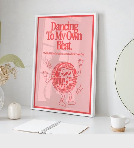 Pink poster print, disco ball. Dancing To My Own Beat Poster. Mindful Retro Quote Print. Smiley 90s. Groovy Dance. Disco Soul. Girly Wall Art, Living room decor. Pinterest Aesthetic Print, Girl Boss Poster, Pinterest, elegant, chic look. Home decor, home office under £15, inspirational, Etsy. 



#LTKkids #LTKhome #LTKsale