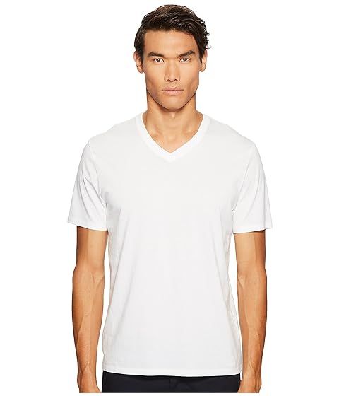 Vince Short Sleeve Pima Cotton V-Neck Shirt | Zappos