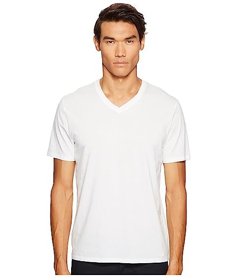 Vince Short Sleeve Pima Cotton V-Neck Shirt | Zappos