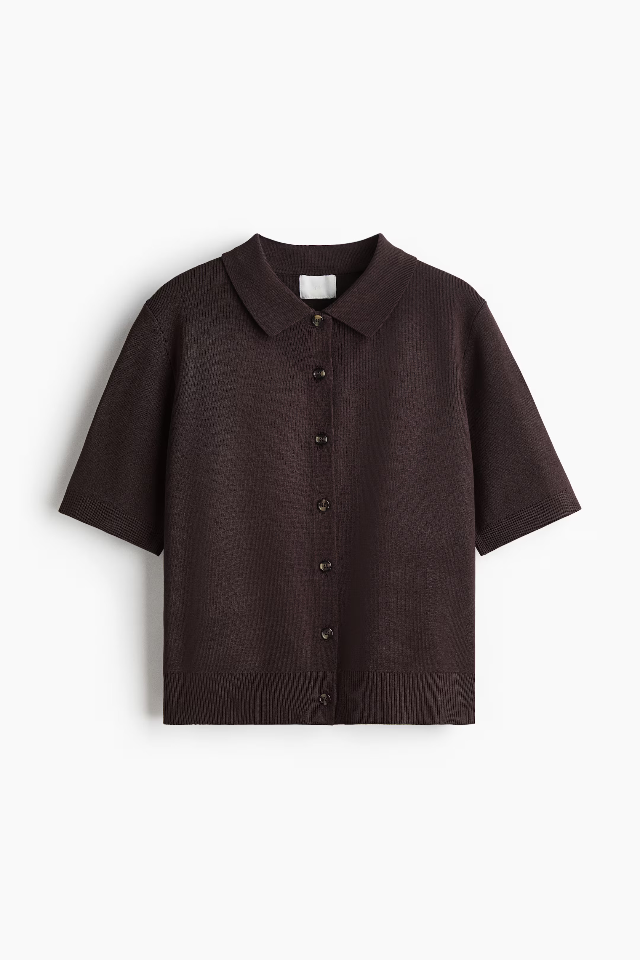 Collared cardigan - Dark brown - Ladies | H&M GB | H&M (UK, MY, IN, SG, PH, TW, HK)