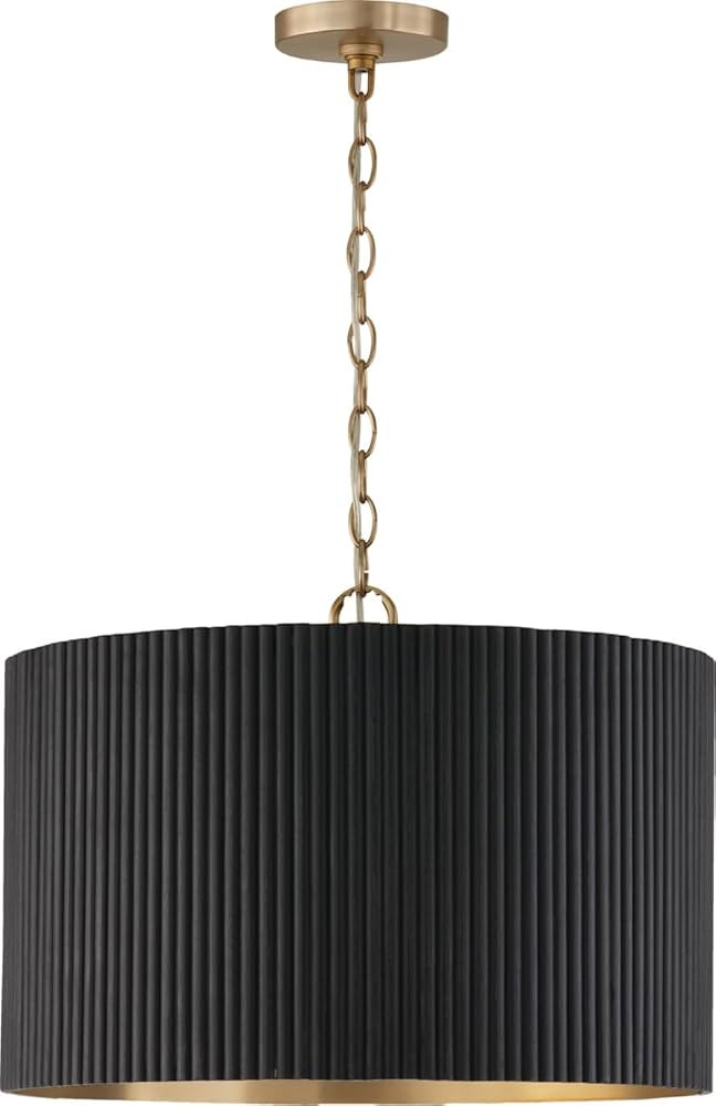 Capital Lighting 350741KR Donovan Mid-Century Modern Artisan Luxe Fluted Mango Wood Drum Pendant ... | Amazon (US)