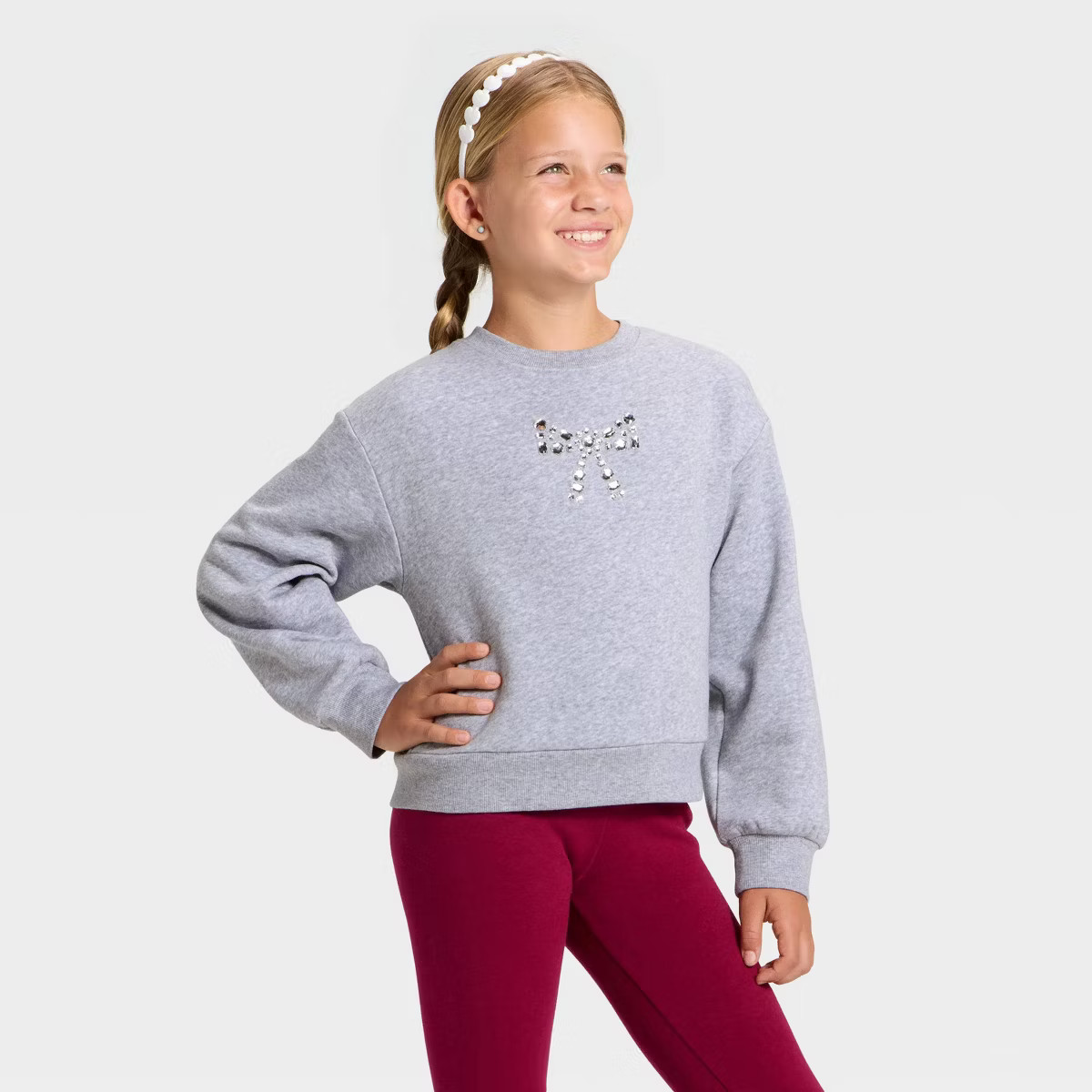Girls' Fleece Relaxed Fit Pullover Sweatshirt - Cat & Jack™ | Target
