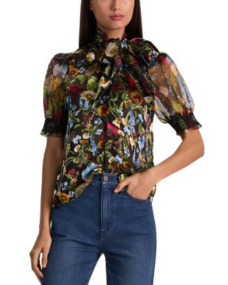 Brentley Tie Neck Puff Sleeve Blouse | Bloomingdale's (US)