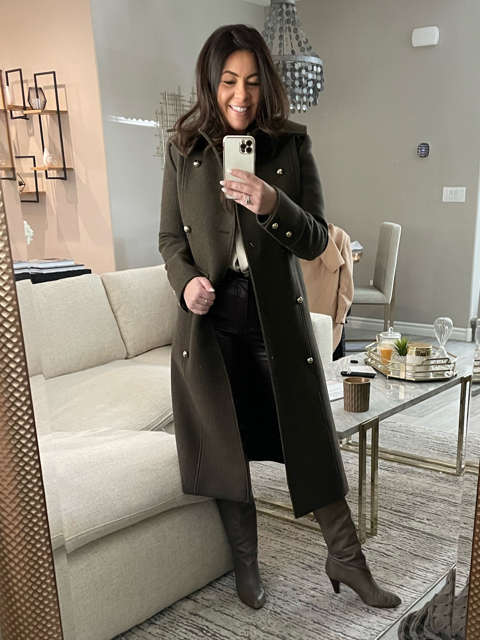 Winter stylish coat with faux leather pants! 

#LTKsalealert #LTKunder100