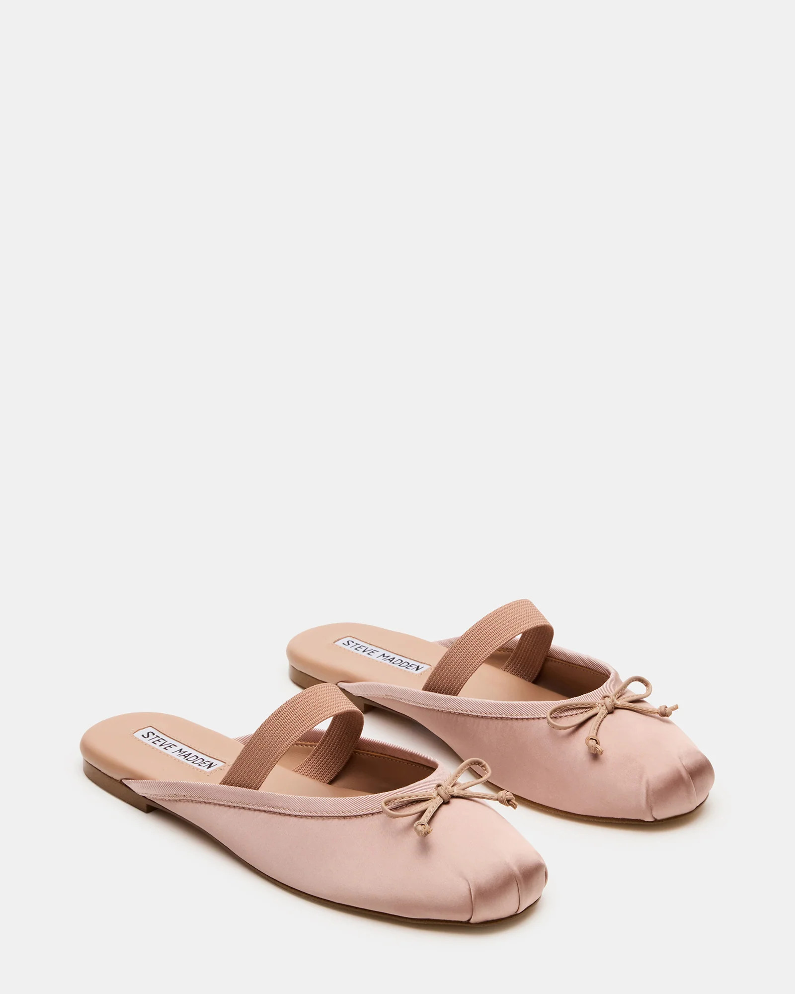 CUTESY Blush Satin Slip-On Ballet Mule Women's Flat | Steve Madden (US)