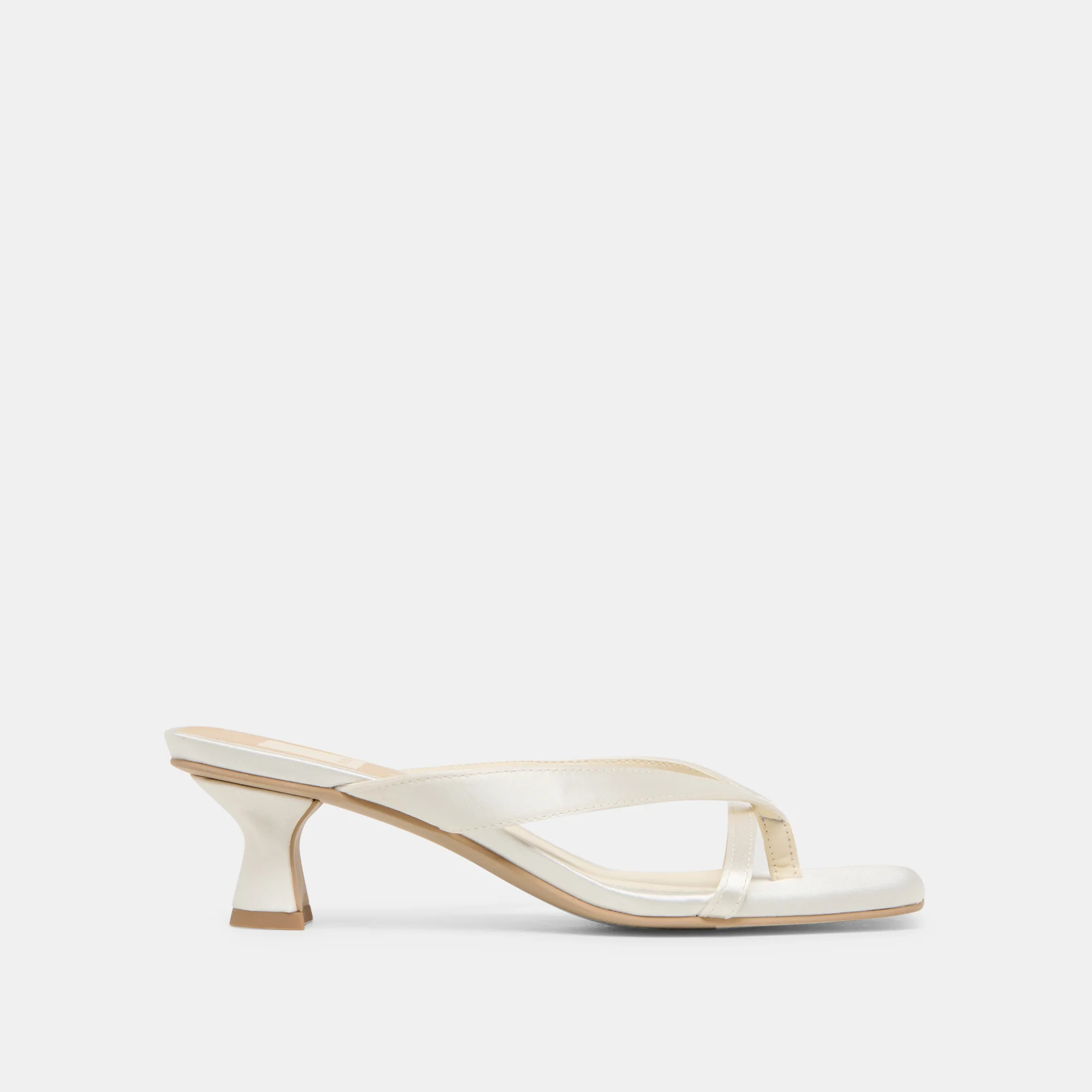 Brevel Heels True White Satin | DolceVita.com