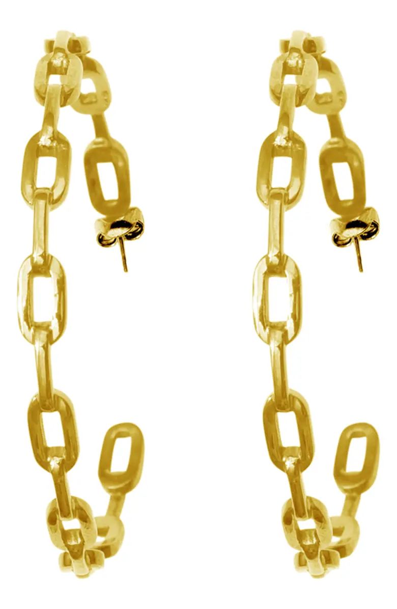 14K Gold Plated Chain Link Hoop Earrings | Nordstrom Rack