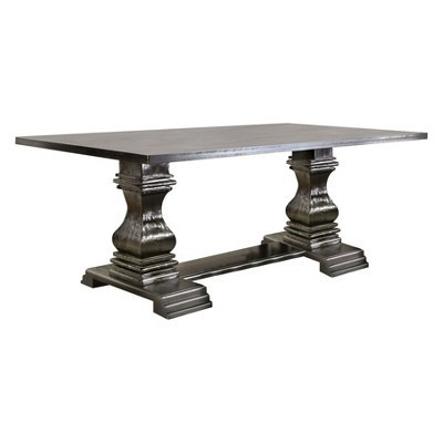 Iohomes Villa Rustic Dining Table Antique Black - HOMES: Inside + Out: Trestle-Style, Seats 6 | Target