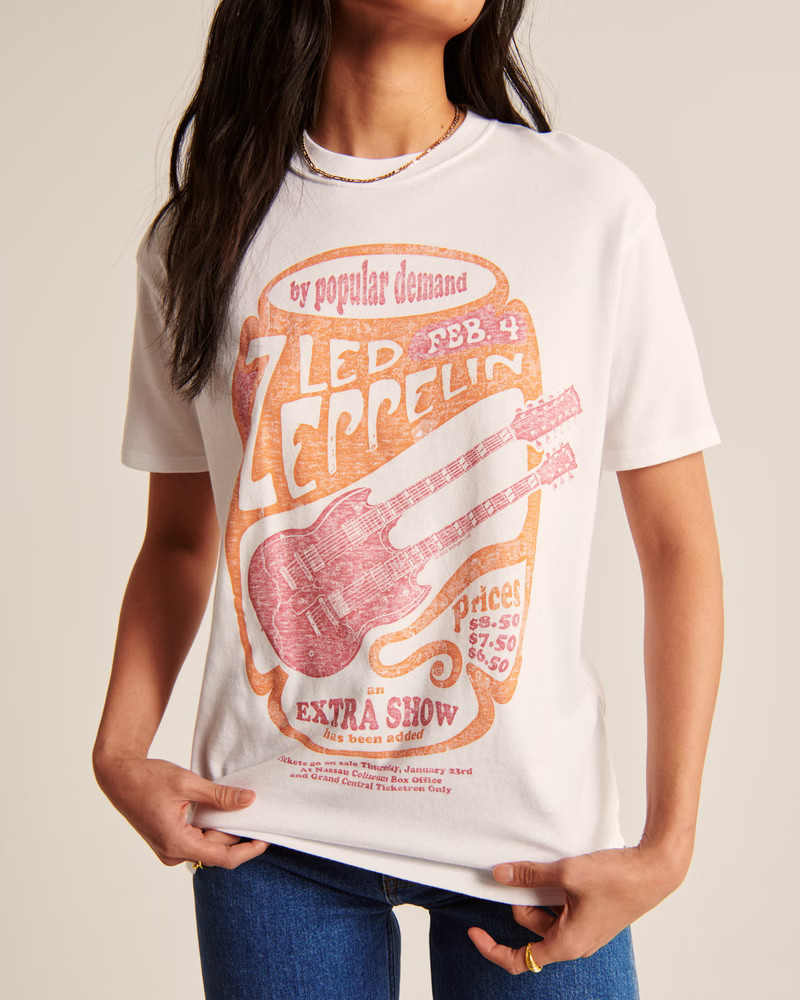 Oversized Boyfriend Heavyweight Led Zeppelin Graphic Tee | Abercrombie & Fitch (US)