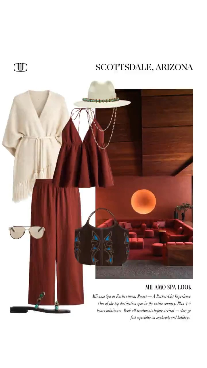 Scottsdale → Sedona 🌵✨

The ultimate desert escape—equal parts polished and restorative. Think poolside afternoons, spa days, incredible dining, and then a shift into Sedona’s red rocks, slower mornings, and unforgettable views.

Sharing the looks I’d pack for it all—from elevated resort wear to easy, comfortable pieces for exploring and relaxing. Save this for travel inspo and tap to shop. 🤍 

 #Scottsdale #Sedona #DesertStyle #VacationStyle #ResortWear #TravelOutfits #LTKFinds 

#LTKTravel #LTKootd #LTKOver40 #LTKTravel