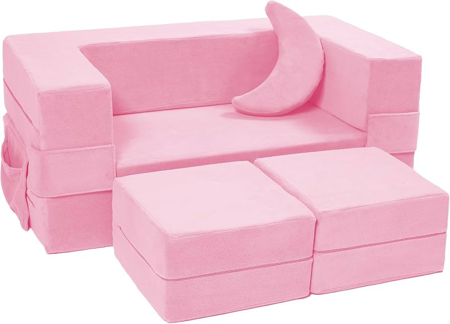 Elftopia Modular Kids Sofa,Toddler Couch Foam Armchair for Kids, Children Convertible Plush Sofa ... | Amazon (US)