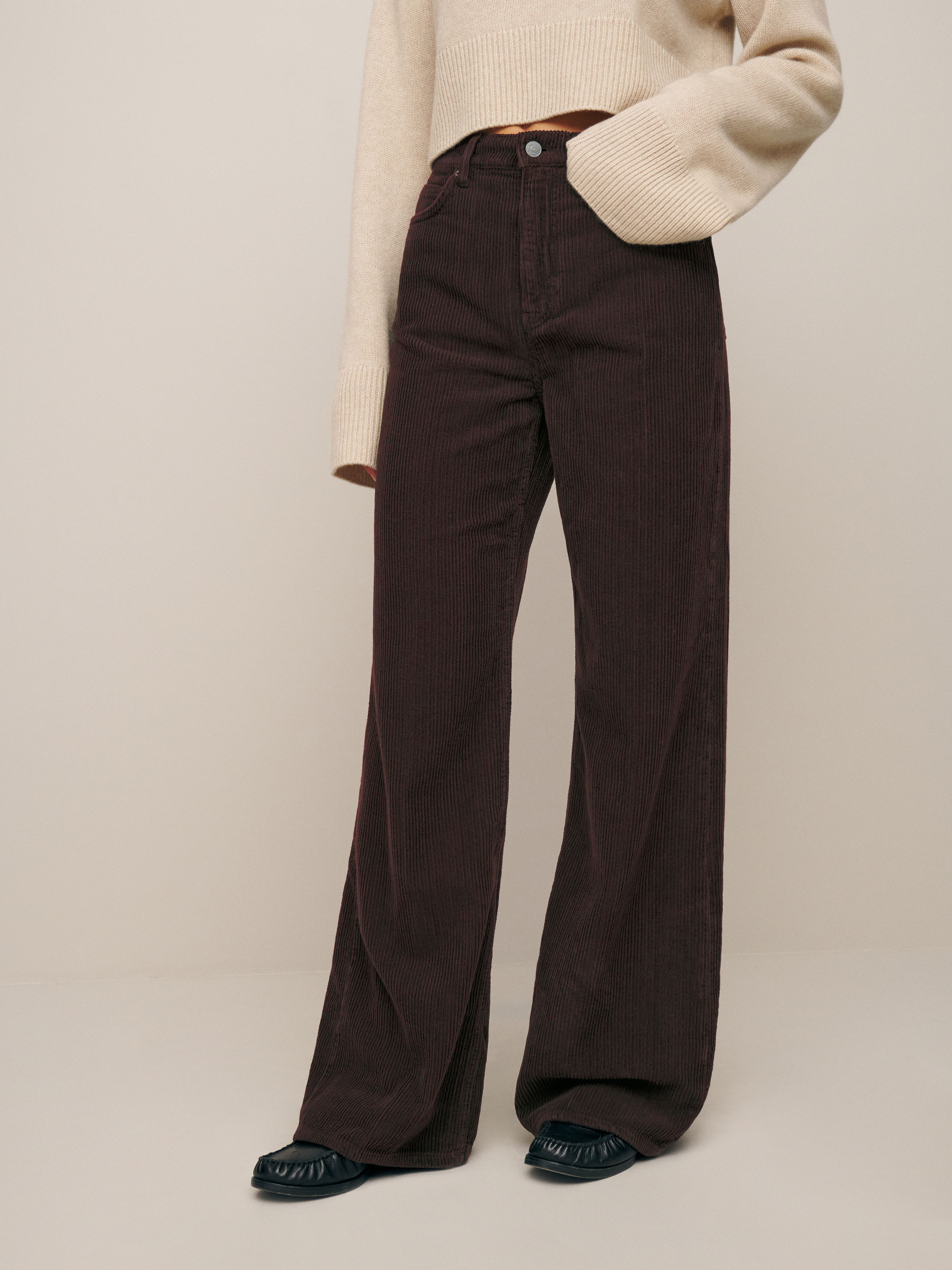 Cary High Rise Slouchy Wide Leg Corduroy Pants | Reformation (Global)