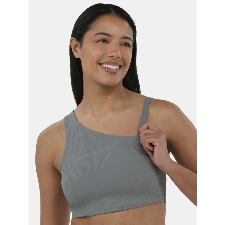 Avia Women's Crossover Ribbed Sports Bra, Sizes XS-XXXL | Walmart (US)