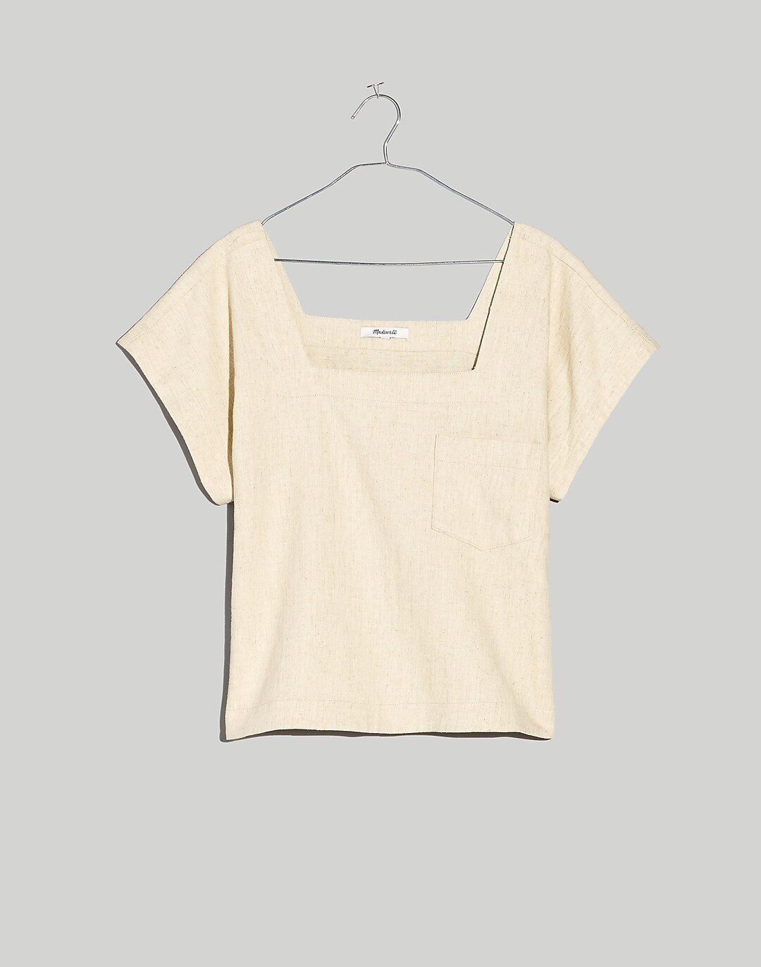 Natural Linen-Cotton Square-Neck Top | Madewell