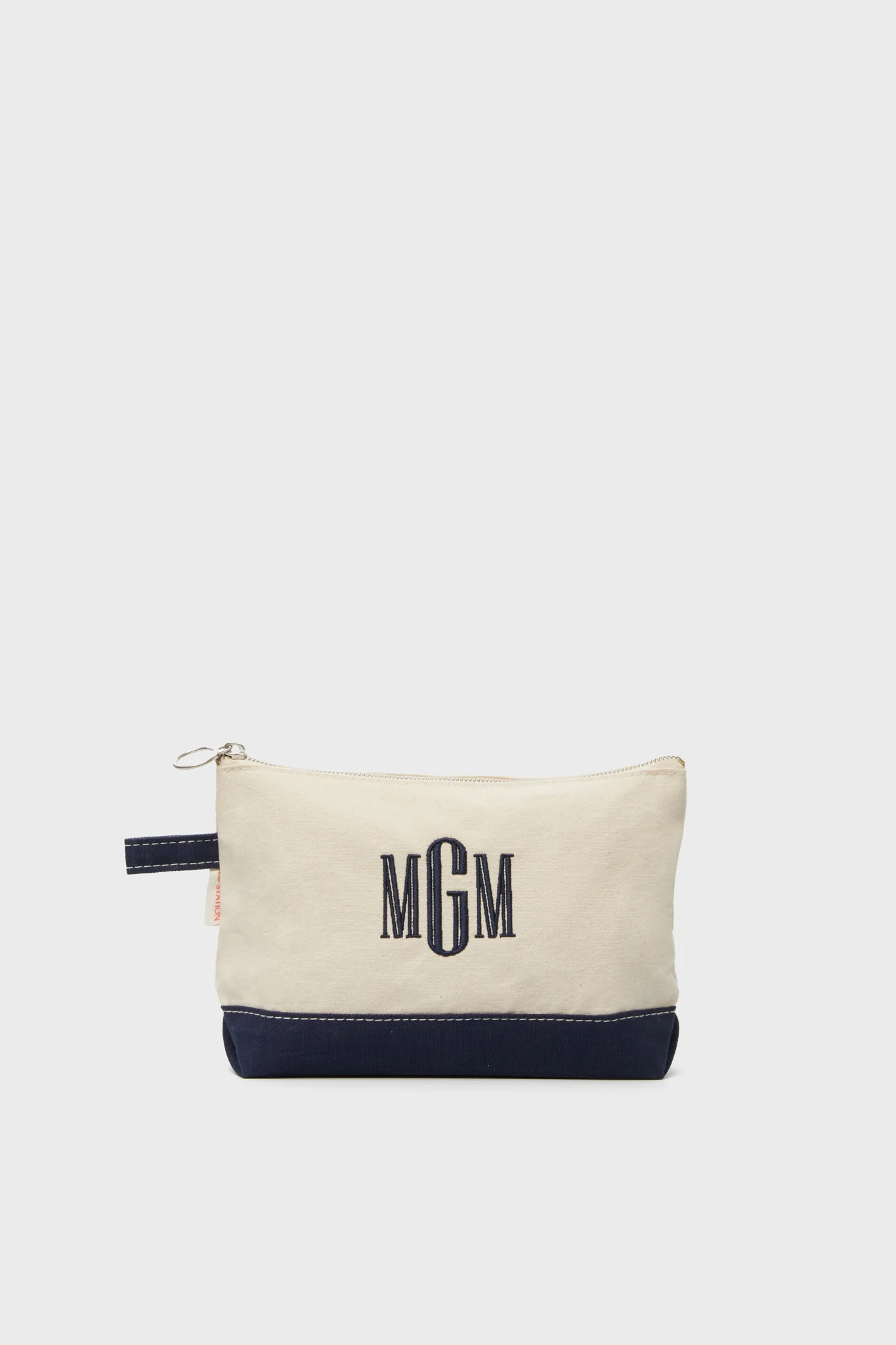 Navy Monogrammed Canvas Make-Up Bag | Tuckernuck (US)