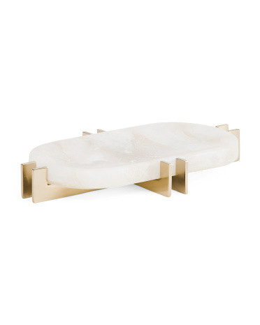 14in Quartz And Metal Tray | TJ Maxx
