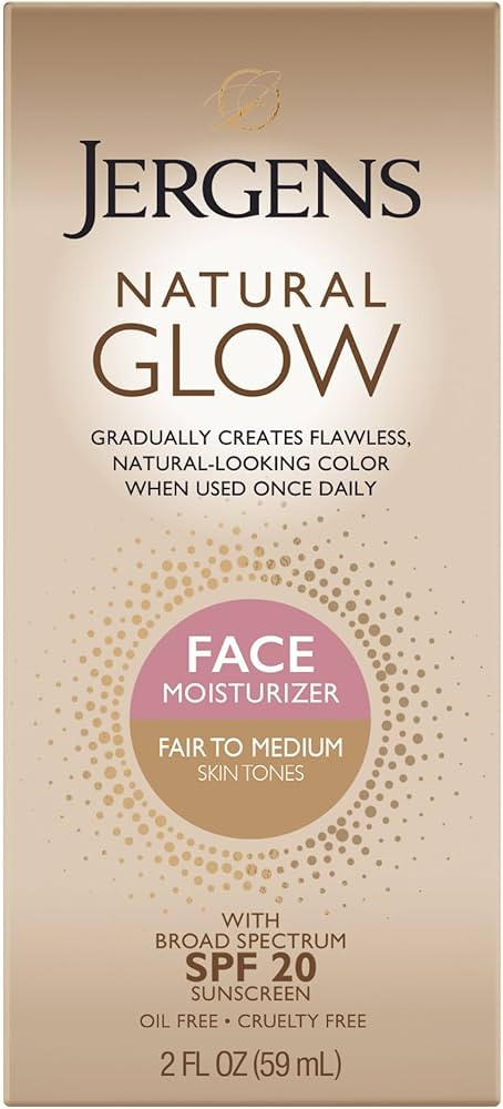 Jergens Natural Glow Daily Facial Moisturizer, Fair to Med 2 fl oz (59 ml) | Amazon (US)