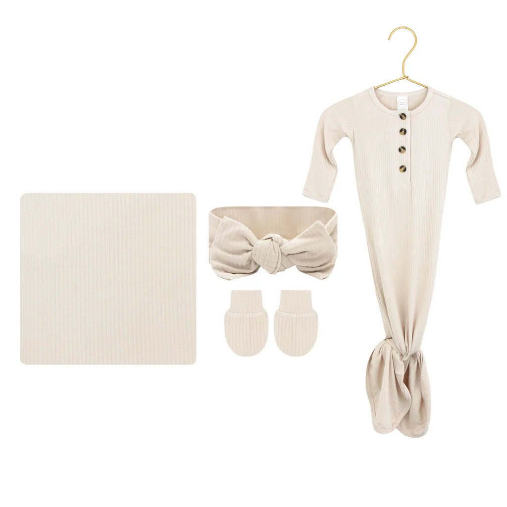 Cove Ribbed Newborn Headband Bundle (Gown) | Lou Lou & Company