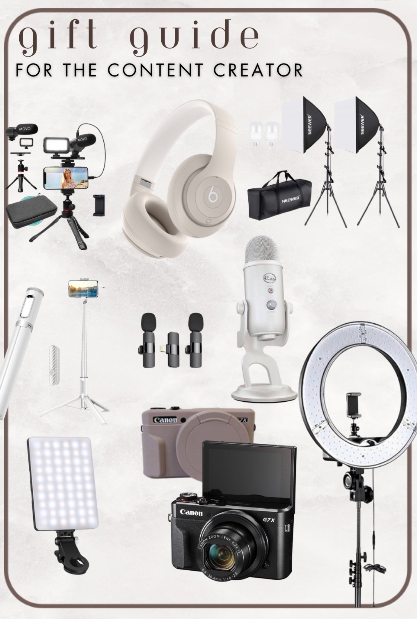 If you are (or you know) a content creator, these are my favorite tools! I love my ring light and just purchased these box lights and Canon camera so I’m excited to test them out! Some great deals on some of these right now for cyber week/ Black Friday! 

#LTKHoliday #LTKCyberWeek #LTKGiftGuide