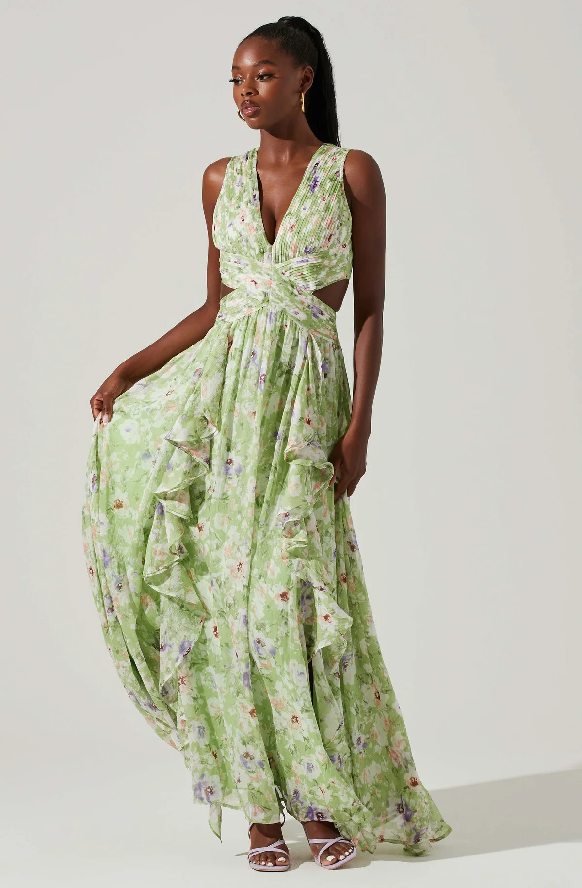 Noya Floral Cutout Maxi Dress | ASTR The Label (US)