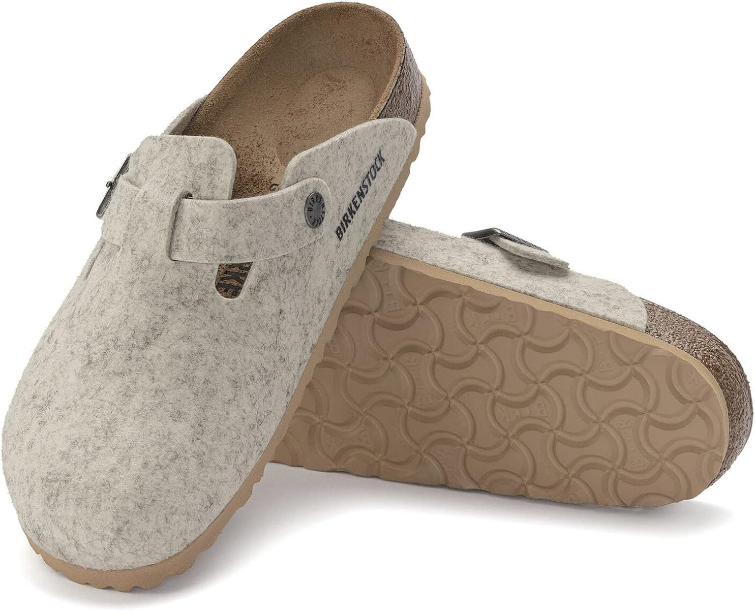 Birkenstock Boston Wool Eggshell Sandals | Amazon (UK)