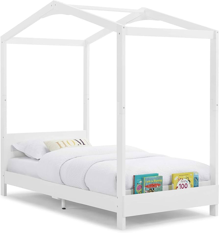 Delta Children Poppy House Wood Twin Bed, Platform Bed - No Box Spring Needed, Bianca White | Amazon (US)