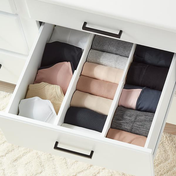 Expandable Dresser Drawer Dividers White Pkg/2 | The Container Store